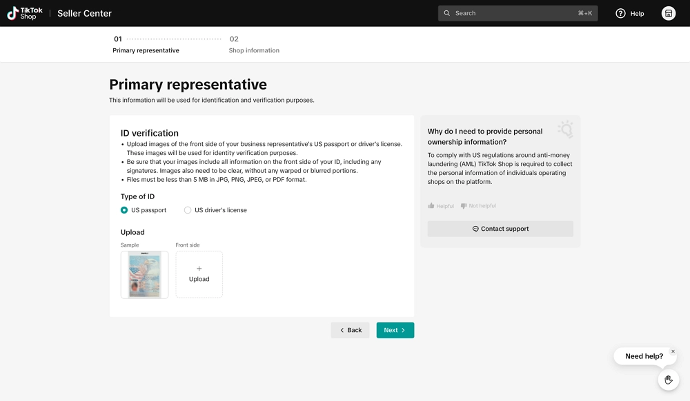 Primary representative