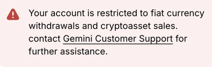 Gemini Account Restricted
