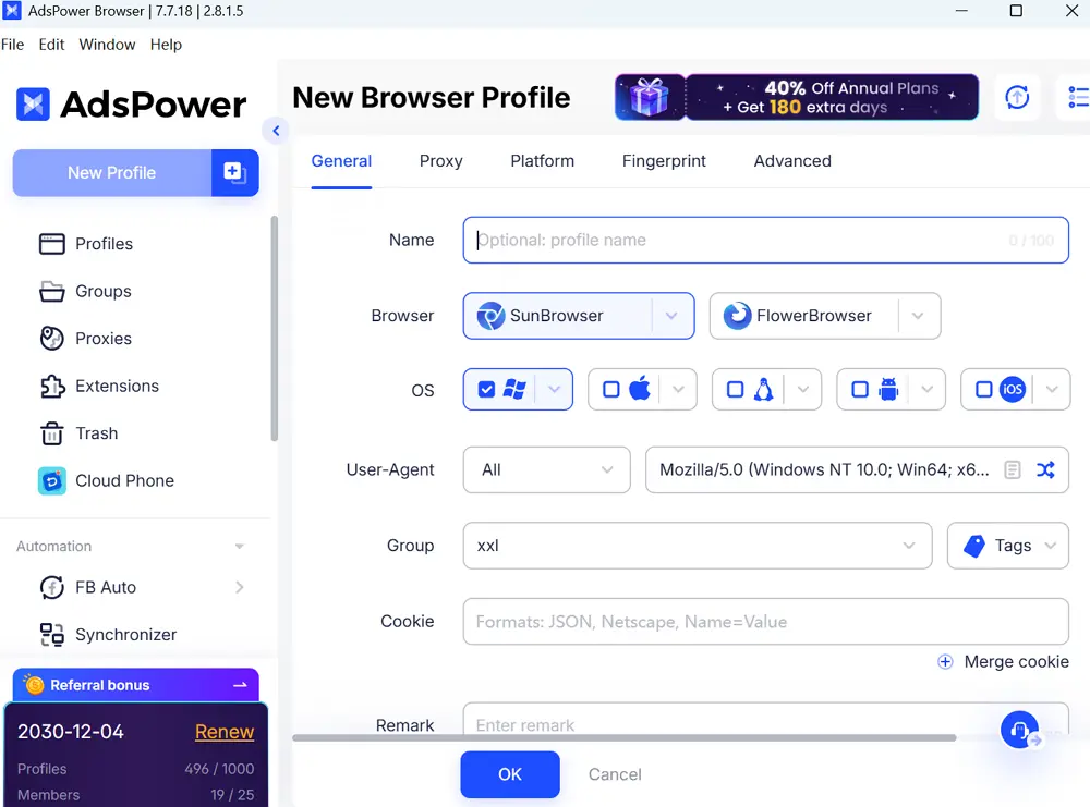 Create an Isolated Browser Profile in AdsPower