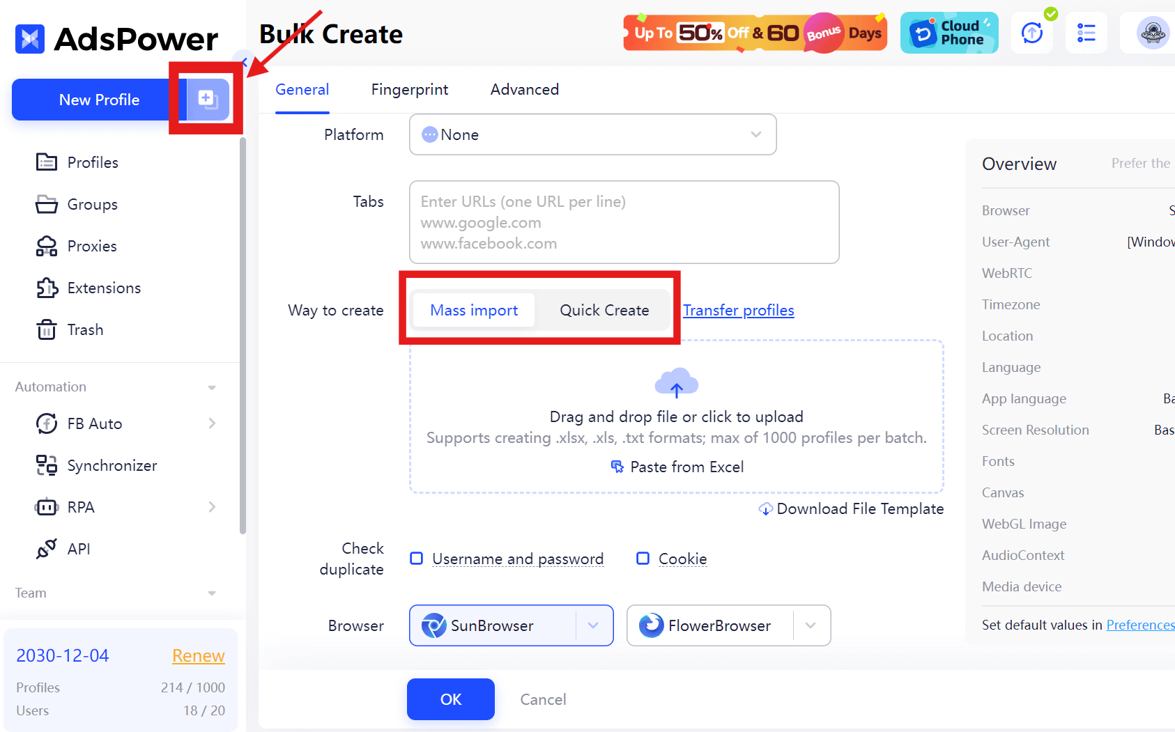 bulk create