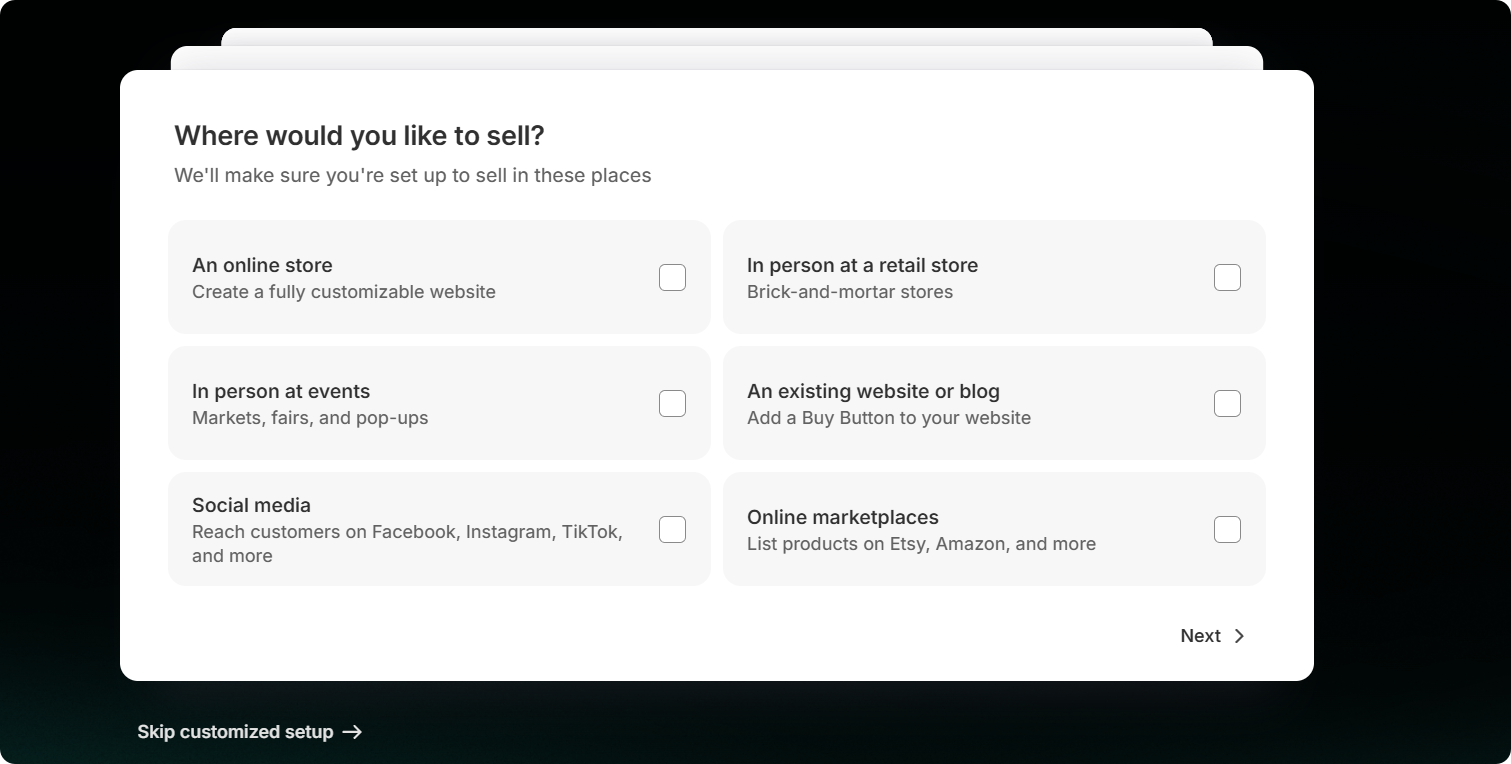 shopify注册向导