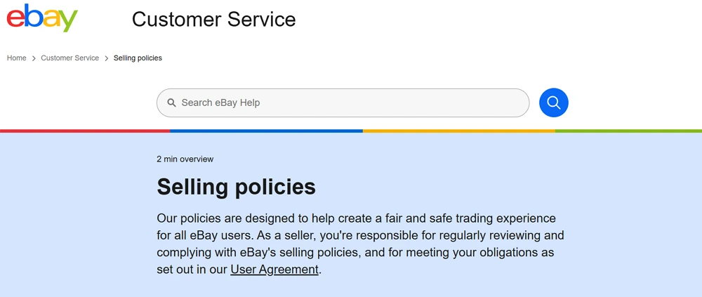 eBay's Selling Policies