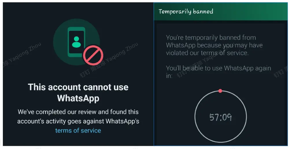 what happens when your whatsapp accounts gets banned