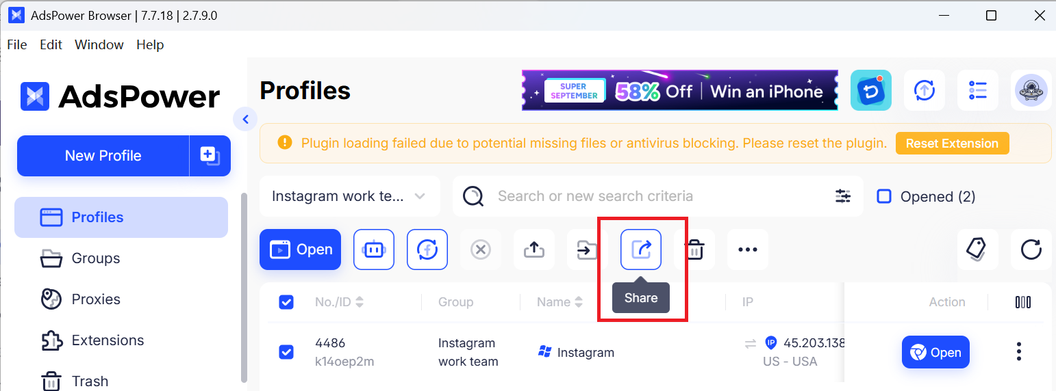 Share the Profile with YourTeam