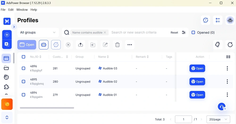 Audible Profile List