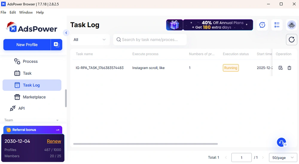 Check Task Log