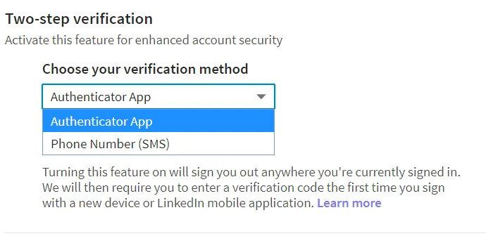 LinkedIn 2fa Verification