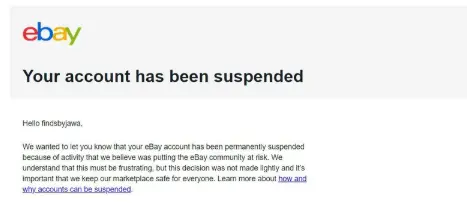 A Sua Conta Foi Suspensa
