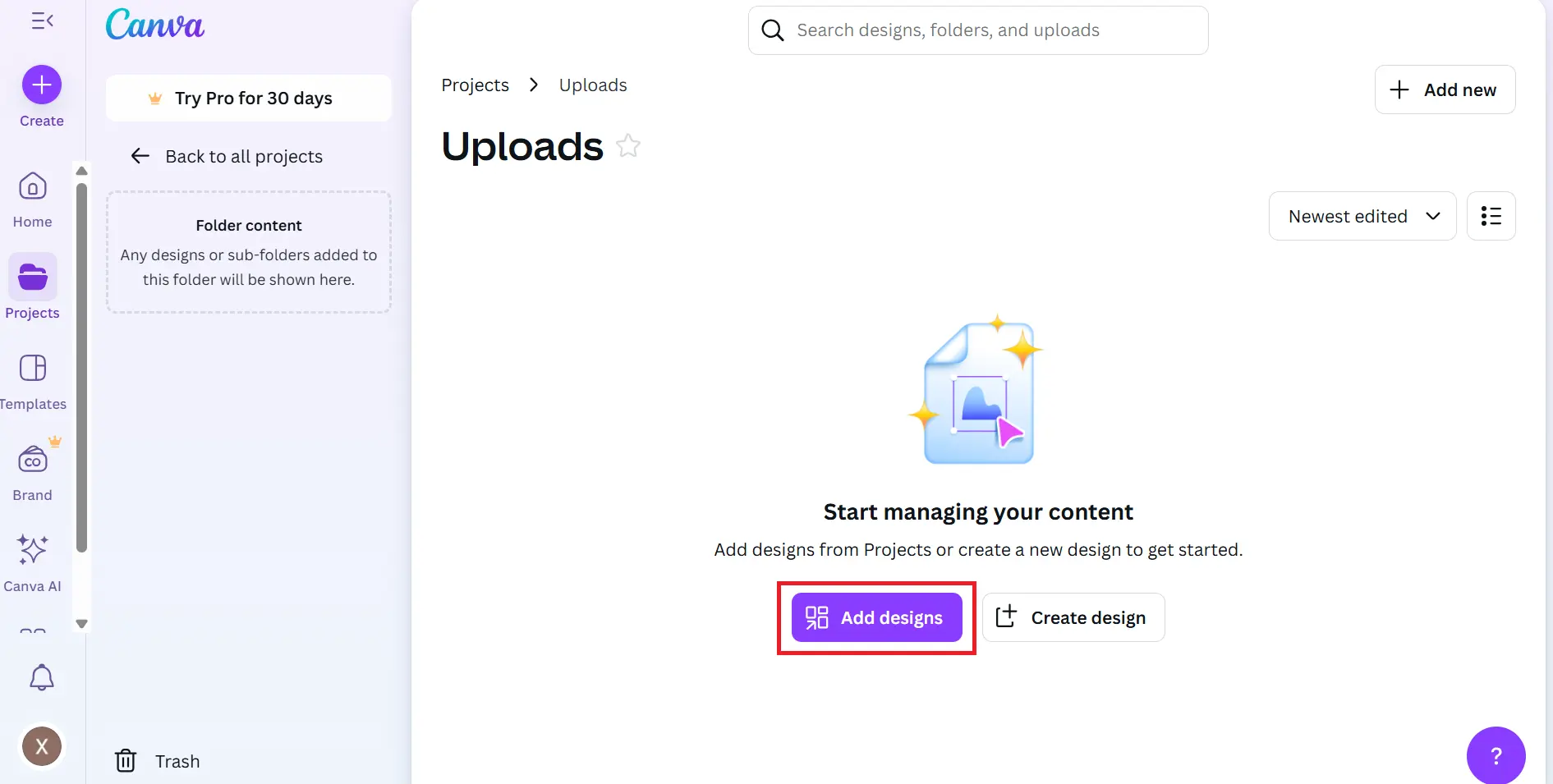 Add Designs and Assets