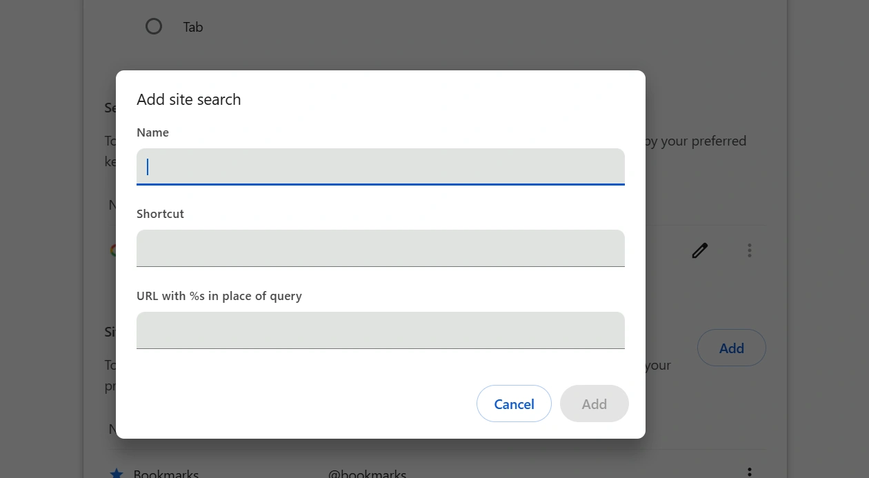 add site search google