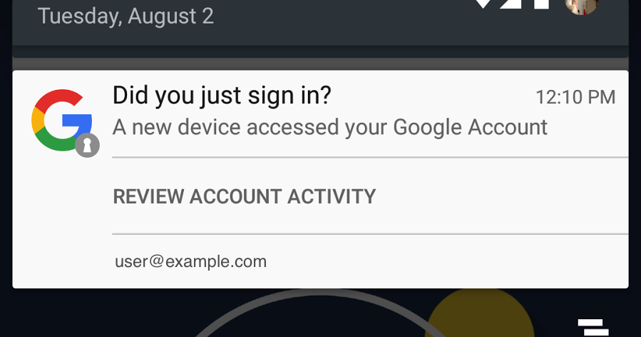 notification of unusual login activity