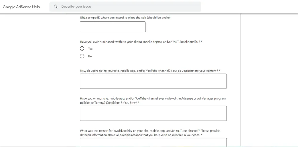 Invalid Traffic Appeal Form