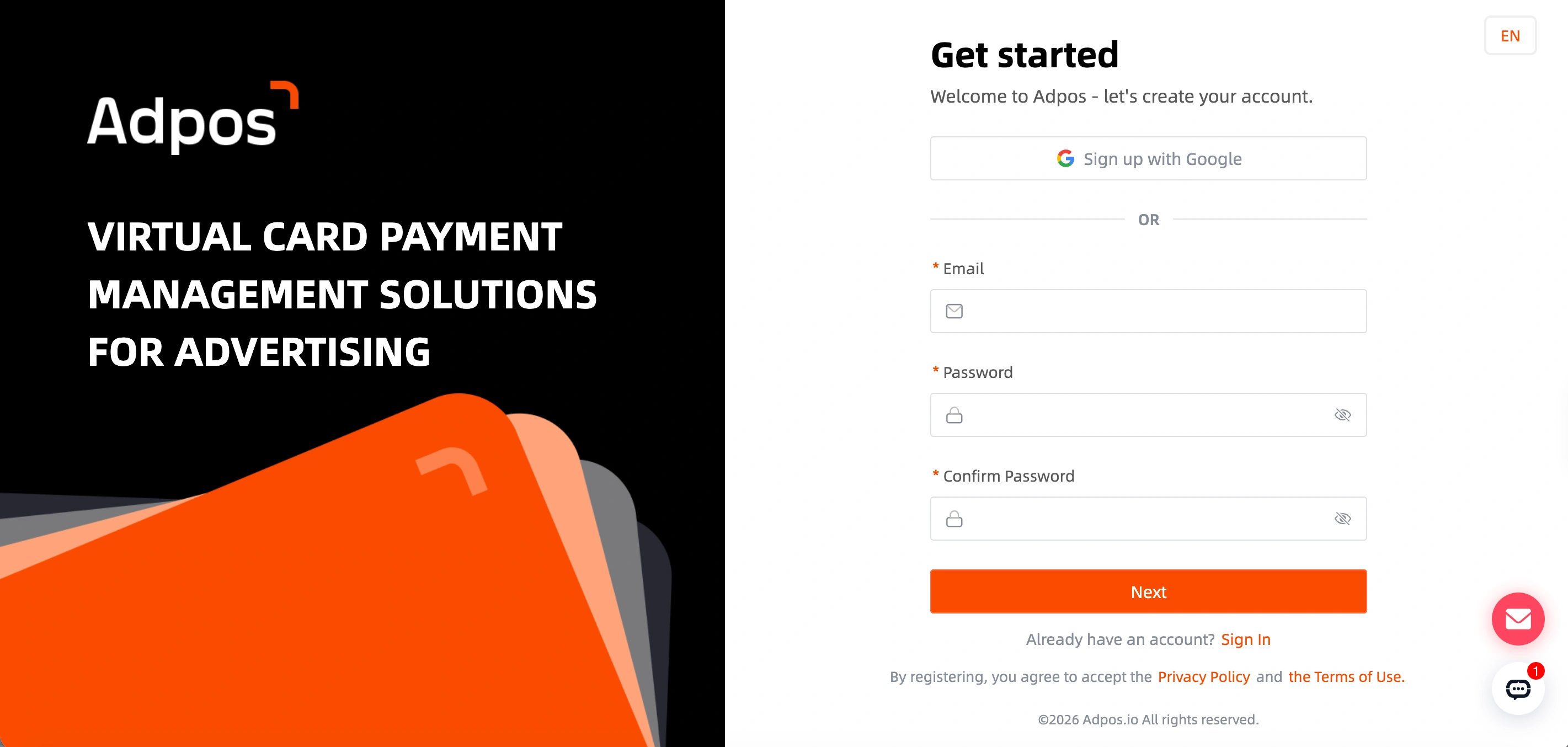 Sign up for Adpos