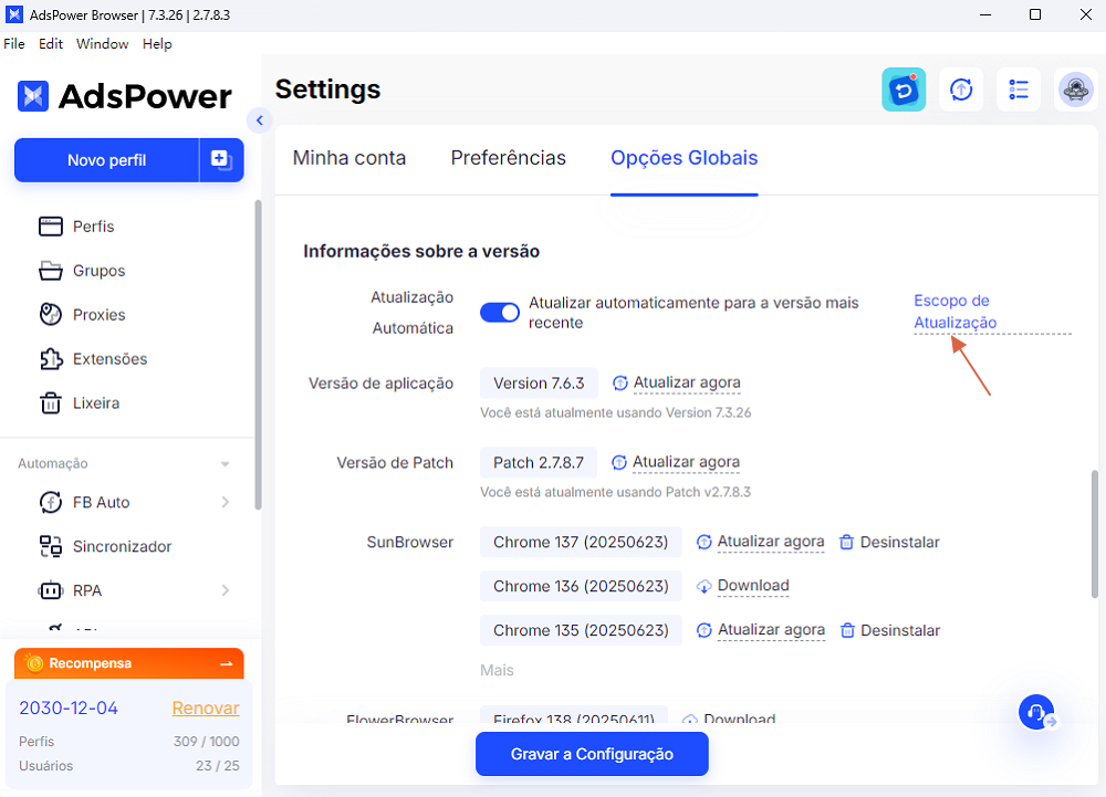 Interface mais intuitiva
