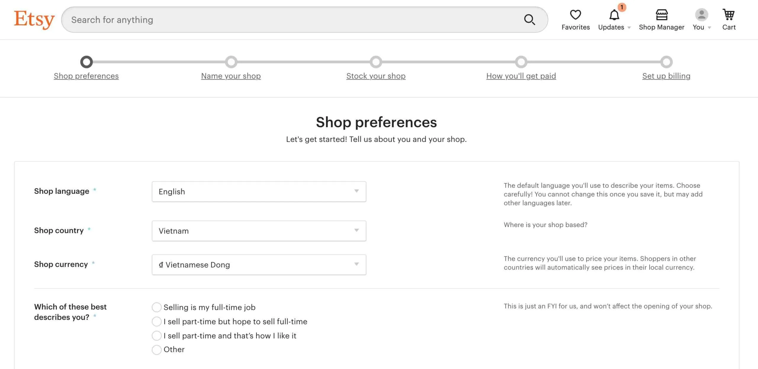 Set Up Your Shop