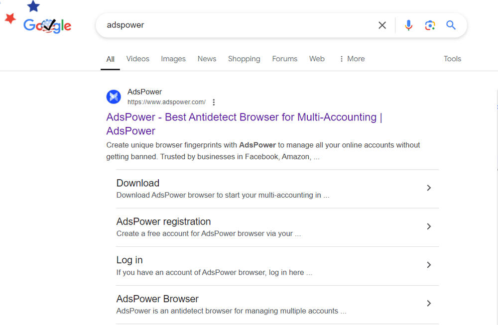 Search AdsPower to Check