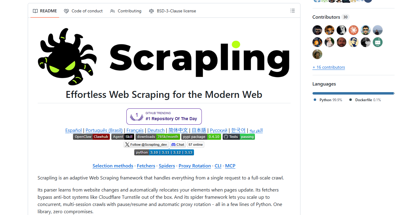 Scrapling:自适应与强隐身兼备的黑客级工具