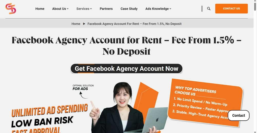 Facebook agency account for rent