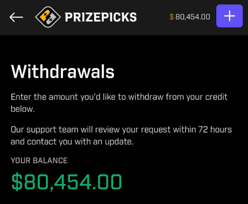 Withdraw Money from PrizePicks