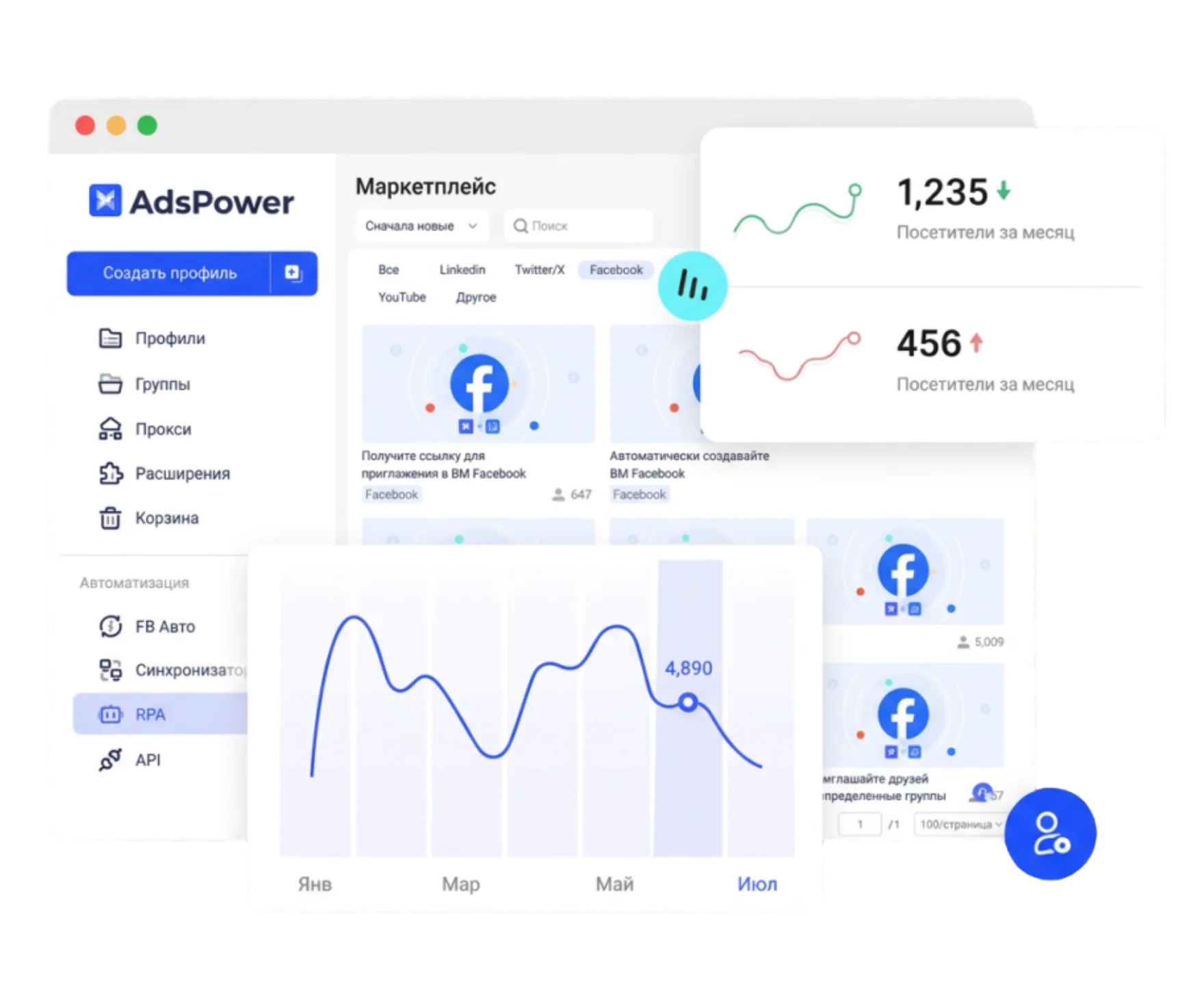 Простой маркетинг и реклама на Facebook с AdsPower