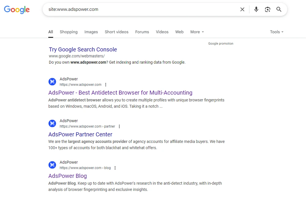 Checked page indexed