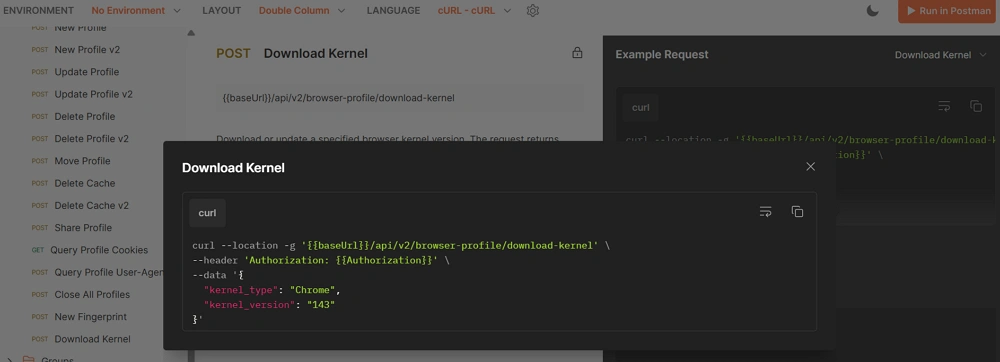 Download Kernel via API