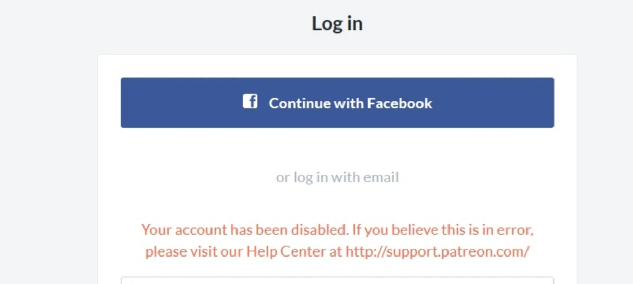 Patreon-account-deactivated-email-notification