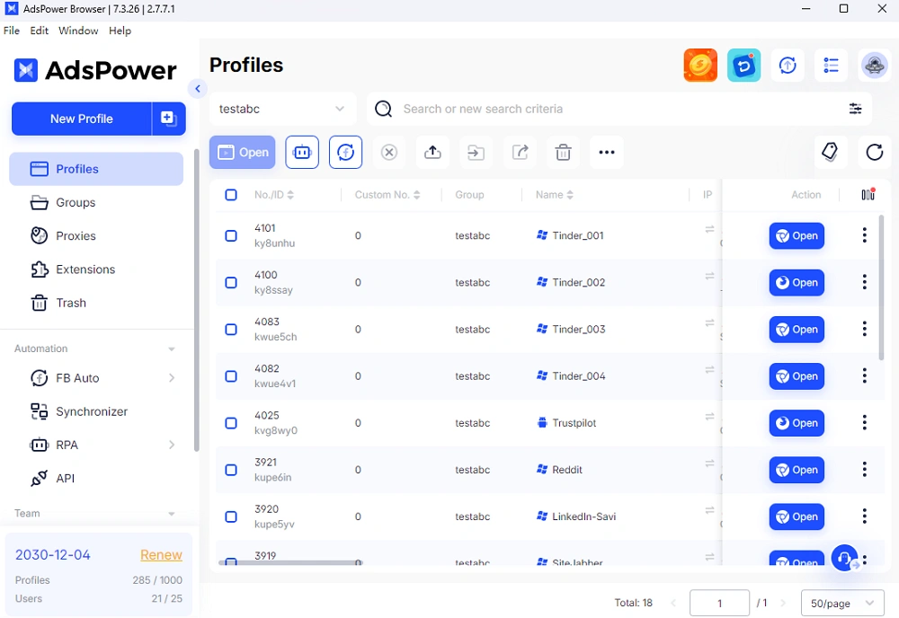Log in Tinder with AdsPower