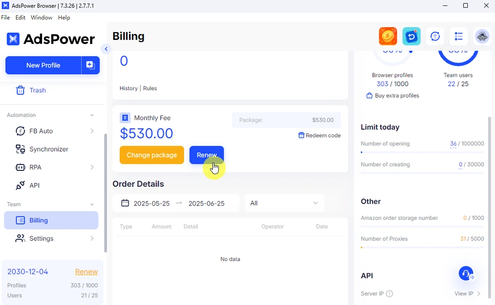 Renew AdsPower Plan
