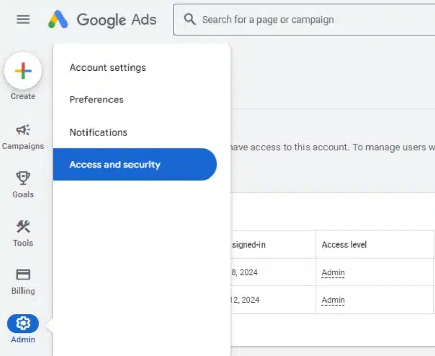 Google Ads Account Share
