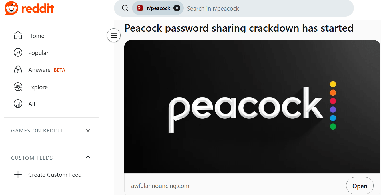 Is Sharing Peacock Account Becoming a Crackdown