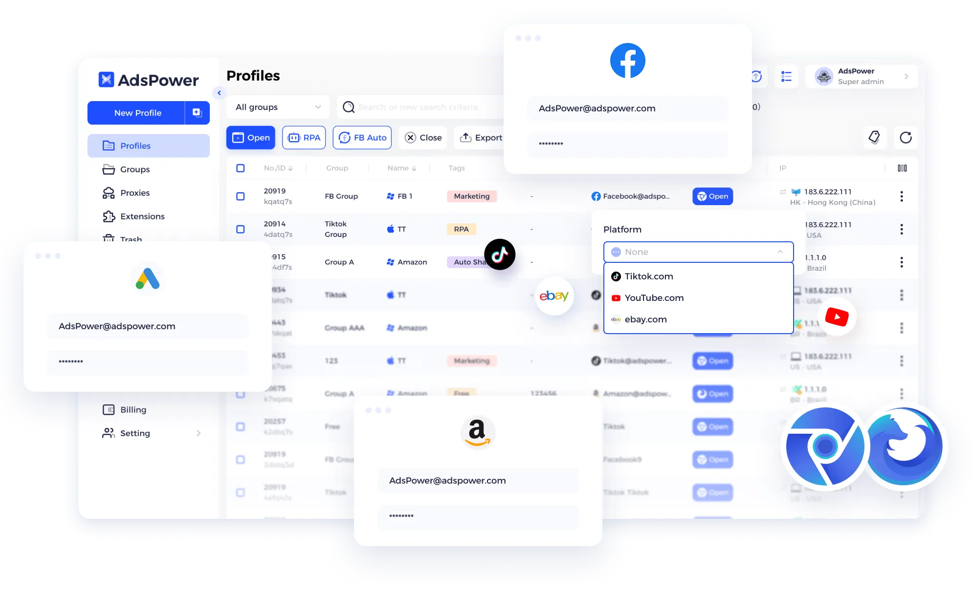 AdsPower antidetect browser for multi-account management